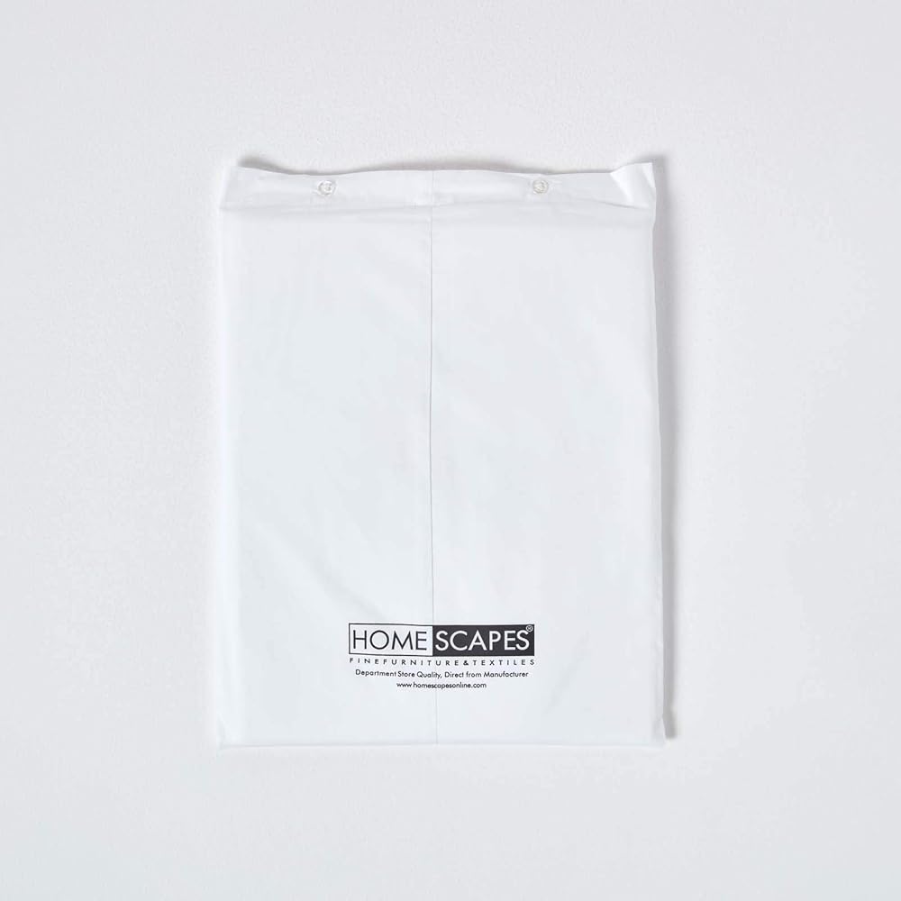 HOMESCAPES Parure de lit en 100% Coton égyptien 200 Fils, Housse de Couette 260x220 cm et 2 taies d'oreiller 50x75 cm, Coloris Blanc : Cuisine et Maison